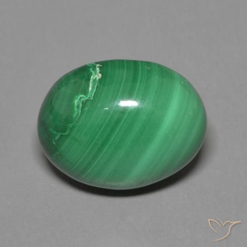 4.13ct Natural Verde medio Malaquita, Ovalada, Opaco