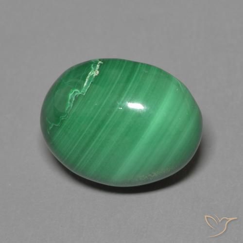 Malaquita Verde medio natural de 4.13 ct, Ovalada, Opaco