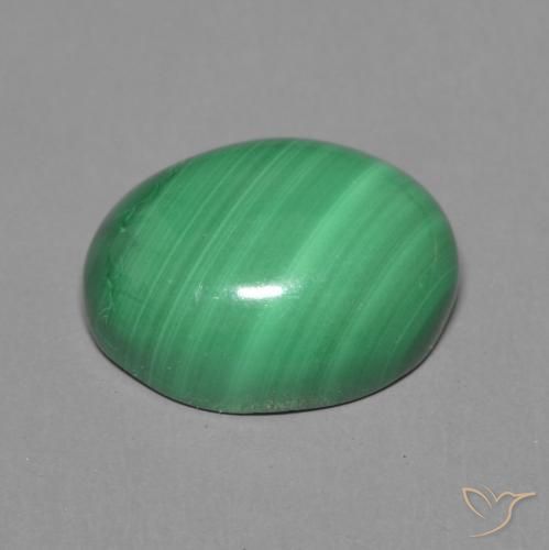 Malaquita Verde medio natural de 4.13 ct, Ovalada, Opaco
