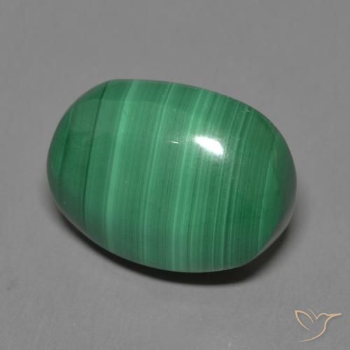 Malaquita Verde medio natural de 9.23 ct, Ovalada, Opaco