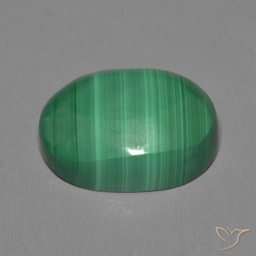 Malaquita Verde medio natural de 9.23 ct, Ovalada, Opaco