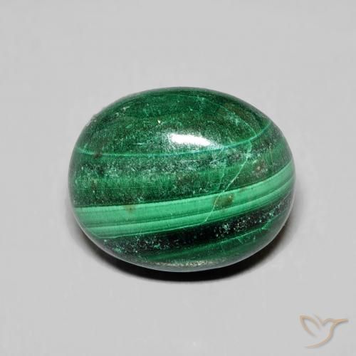 6.90ct Natural Verde Malaquita, Ovalada, Opaco