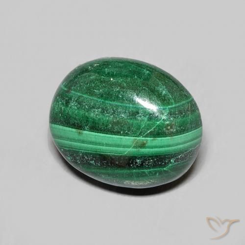 Malaquita Verde natural de 6.90 ct, Ovalada, Opaco