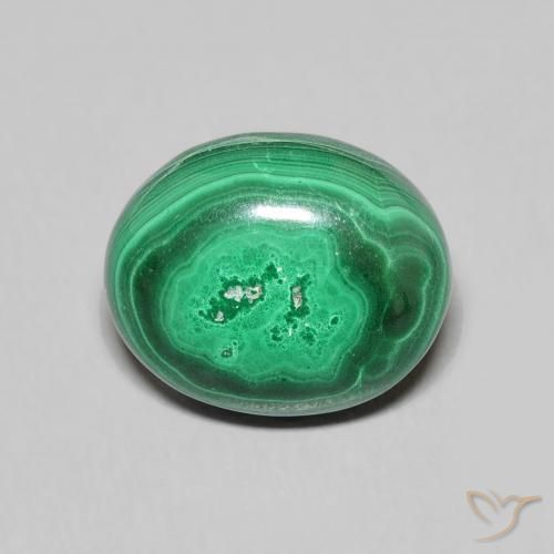 Malaquita verde natural de 6,72 ct, corte óvalo, opaco