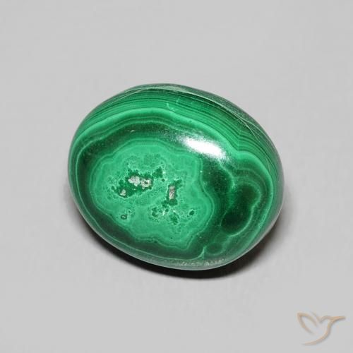Malaquita verde natural de 6,72 ct, corte óvalo, opaco