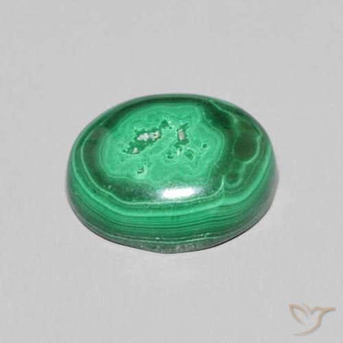 Malaquita verde natural de 6,72 ct, corte óvalo, opaco