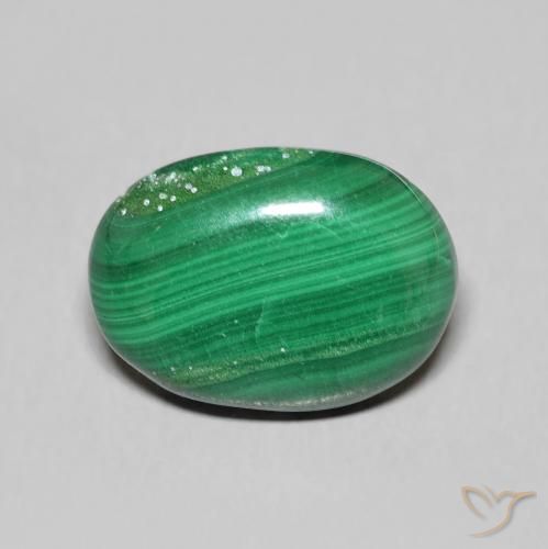 5.57ct Natural Verde Malaquita, Ovalada, Opaco