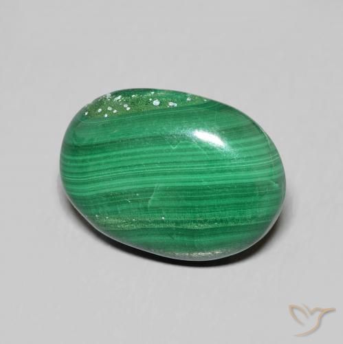 Malaquita Verde natural de 5.57 ct, Ovalada, Opaco
