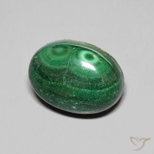 Malaquita Verde natural de 10.38 ct, Ovalada, Opaco