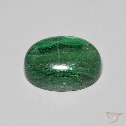 Malaquita Verde natural de 10.38 ct, Ovalada, Opaco