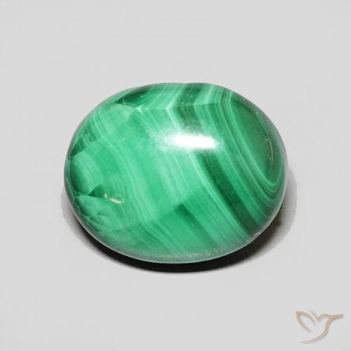 6.68ct Natural Verde medio Malaquita, Ovalada, Opaco