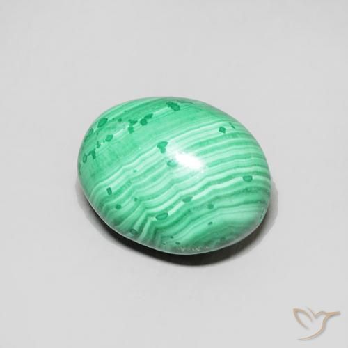 Malaquita Verde natural de 2.54 ct, Ovalada, Opaco