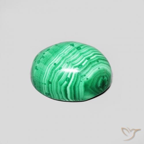 Malaquita Verde natural de 2.54 ct, Ovalada, Opaco