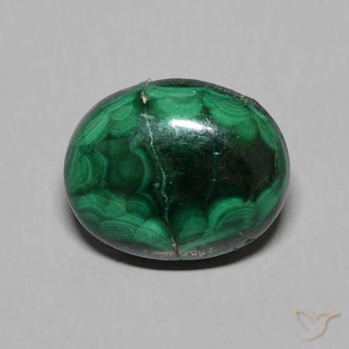 4.46ct Natural Verde medio Malaquita, Ovalada, Opaco