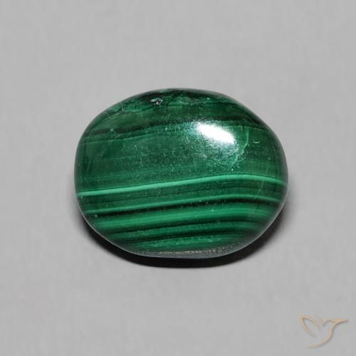 2.95ct Natural Verde Malaquita, Ovalada, Opaco