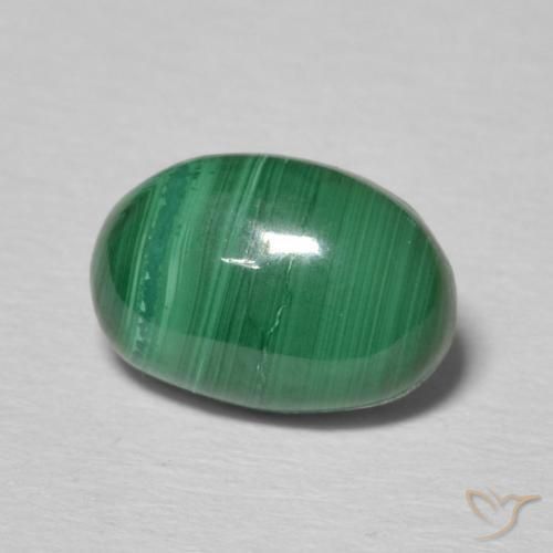 Malaquita Verde multicolor natural de 2.05 ct, Ovalada, Opaco