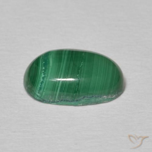 Malaquita Verde multicolor natural de 2.05 ct, Ovalada, Opaco