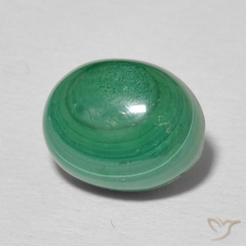 Malaquita Verde medio natural de 3.02 ct, Ovalada, Opaco