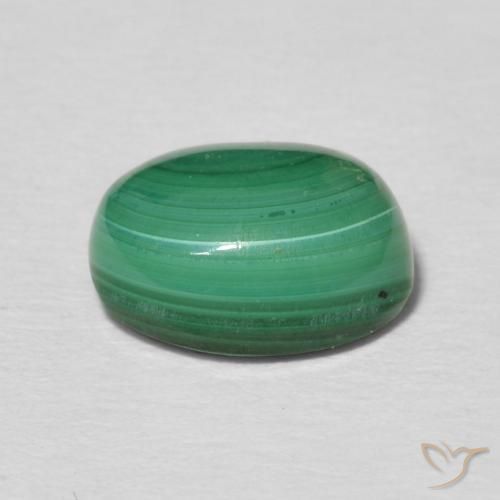 Malaquita Verde medio natural de 3.02 ct, Ovalada, Opaco