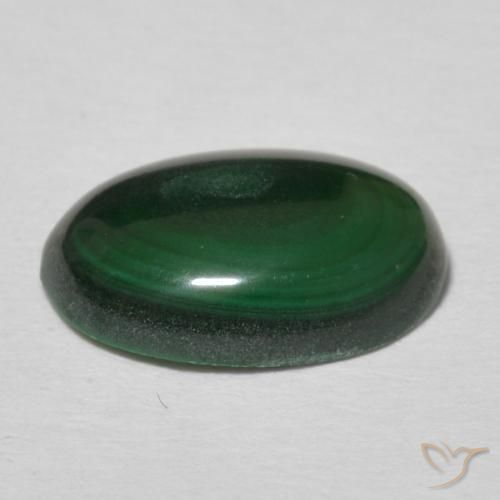 Malaquita Verde multicolor natural de 3.51 ct, Ovalada, Opaco