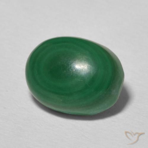 Malaquita Verde medio natural de 2.93 ct, Ovalada, Opaco