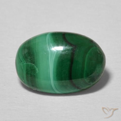 Malaquita verde natural de 2,16 ct, corte óvalo, opaco