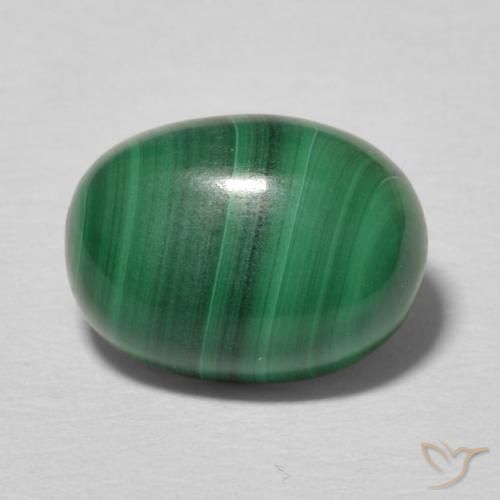 3.55ct Natural Verde medio Malaquita, Ovalada, Opaco