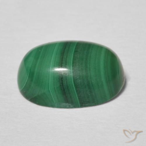 Malaquita Verde medio natural de 3.55 ct, Ovalada, Opaco