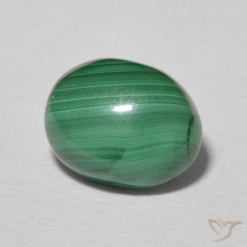 Malaquita Verde multicolor natural de 2.77 ct, Ovalada, Opaco