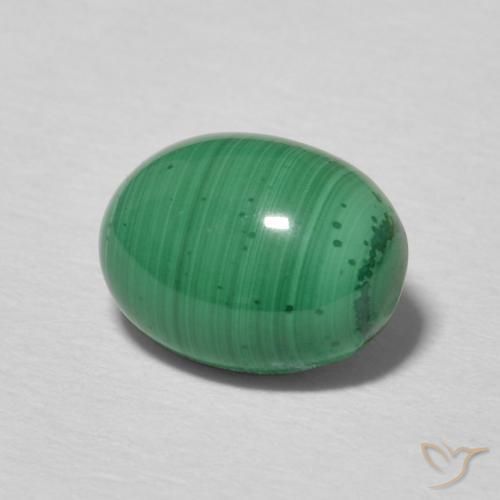 Malaquita Verde medio natural de 2.38 ct, Ovalada, Opaco