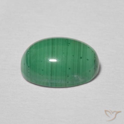 Malaquita Verde medio natural de 2.38 ct, Ovalada, Opaco
