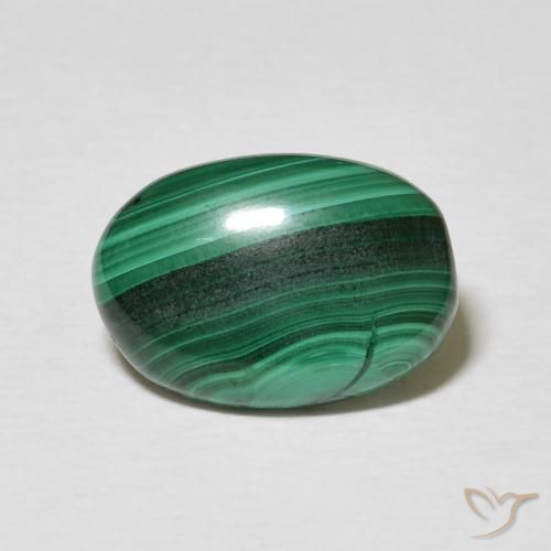 3.85ct Natural Verde oscuro Malaquita, Ovalada, Opaco