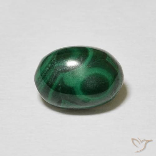 2.60ct Natural Verde oscuro Malaquita, Ovalada, Opaco