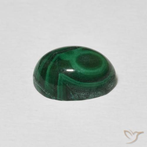 Malaquita Verde oscuro natural de 2.60 ct, Ovalada, Opaco