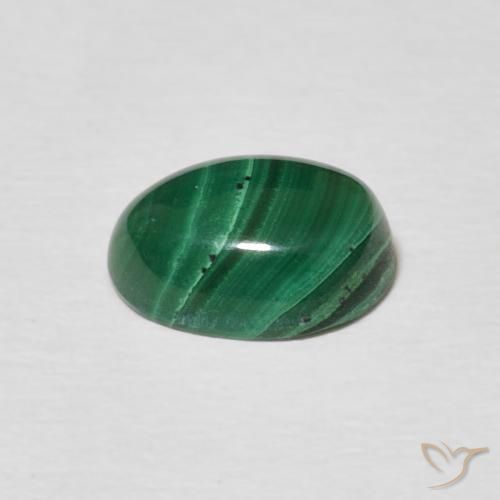 Malaquita Verde medio natural de 2.59 ct, Ovalada, Opaco