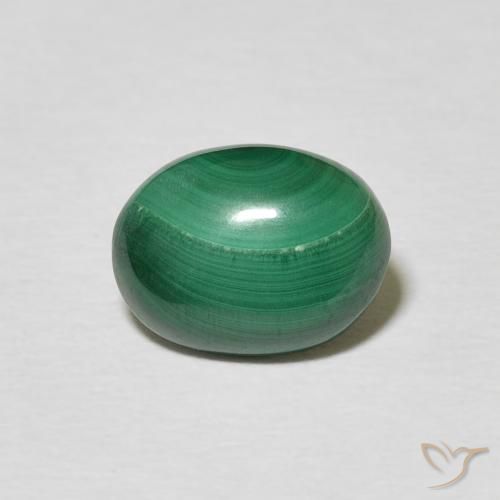 2.75ct Natural Verde medio Malaquita, Ovalada, Opaco