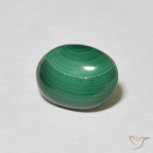 Malaquita Verde medio natural de 2.75 ct, Ovalada, Opaco