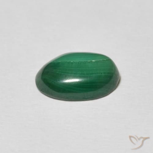 Malaquita Verde medio natural de 2.75 ct, Ovalada, Opaco