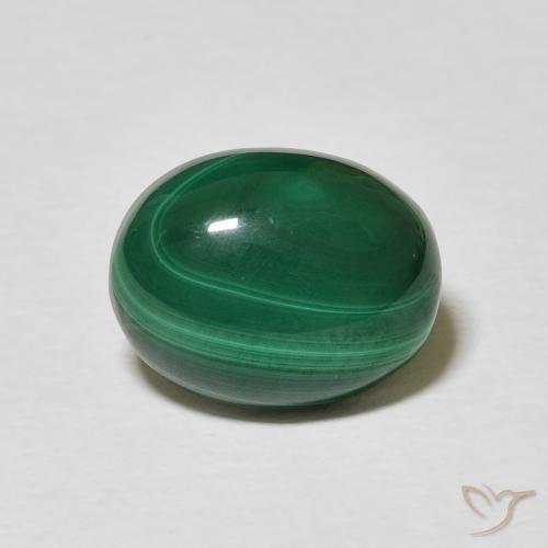 5.40ct Natural Verde medio Malaquita, Ovalada, Opaco