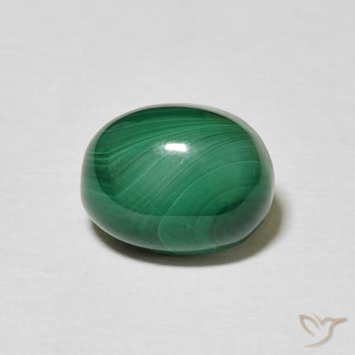 5.16ct Natural Verde medio Malaquita, Ovalada, Opaco