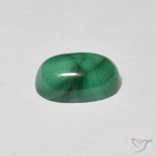 Malaquita Verde multicolor natural de 3.76 ct, Ovalada, Opaco