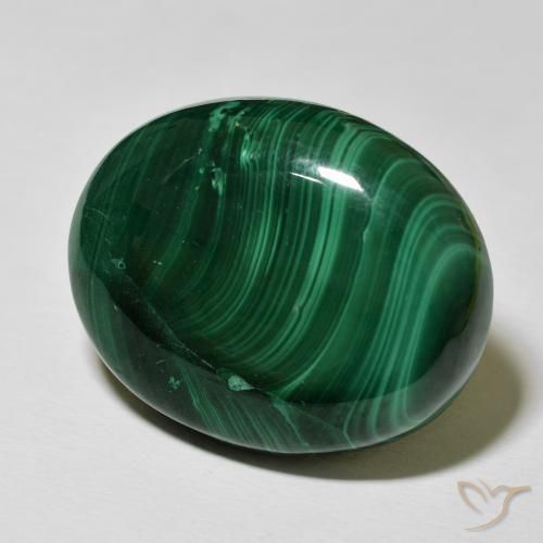 Malaquita Verde multicolor natural de 52.50 ct, Ovalada, Opaco