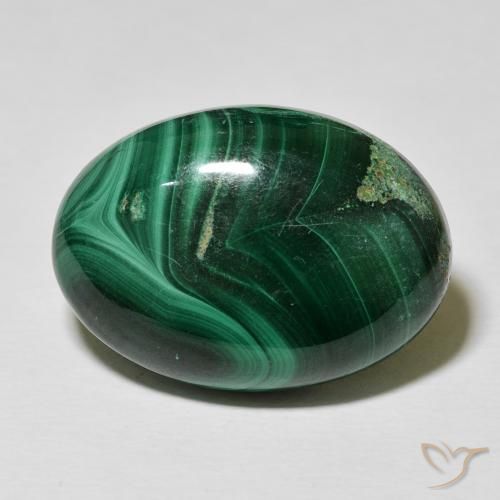 33.15ct Natural Verde oscuro Malaquita, Ovalada, Opaco