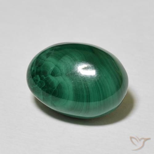 Malaquita Verde multicolor natural de 10.19 ct, Ovalada, Opaco