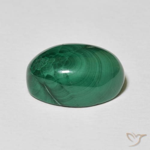 Malaquita Verde multicolor natural de 10.19 ct, Ovalada, Opaco