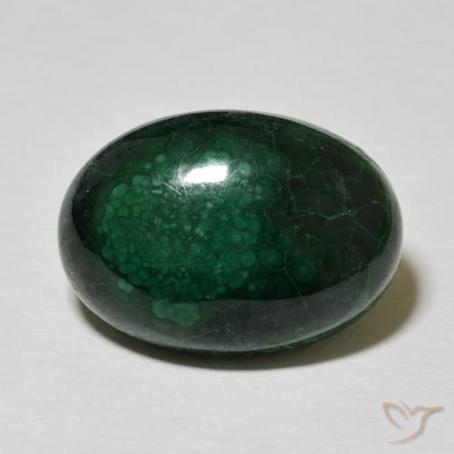 15.28ct Natural Verde oscuro Malaquita, Ovalada, Opaco