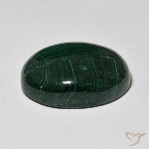 Malaquita Verde multicolor natural de 29.26 ct, Ovalada, Opaco