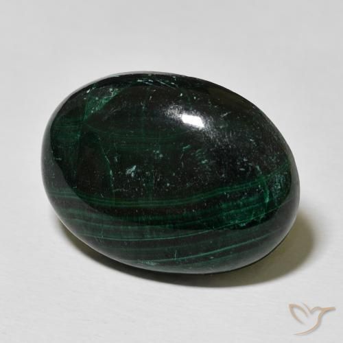 Malaquita Verde multicolor natural de 27.90 ct, Ovalada, Opaco