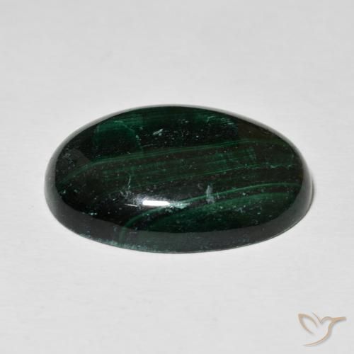 Malaquita Verde multicolor natural de 27.90 ct, Ovalada, Opaco