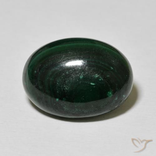 15.62ct Natural Verde oscuro Malaquita, Ovalada, Opaco
